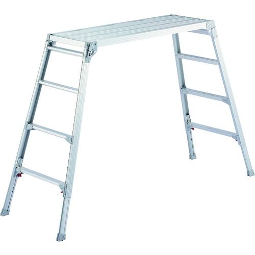 ■ハセガワ 脚部伸縮式アルミ足場台 101~124cm 天板幅広タイプ〔品番:DRSW1200C〕【2160495:0】[直送DS][店頭受取不可]
