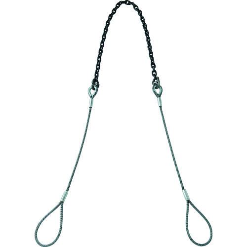 ■TRUSCO 玉掛ワイヤチェーンスリング(コンビスリング) Φ12X1M CMチェーン10MM1.5M〔品番:TWCS12S11.5〕【2167079:0】[店頭受取不可]