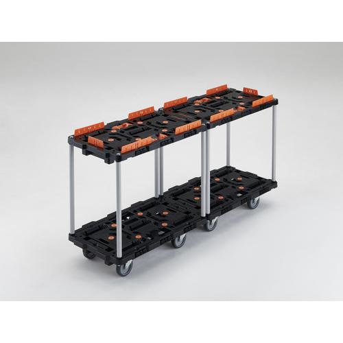 ■TRUSCO 連結式樹脂製2段台車 ビートル 700X450 自在5輪 コボレ止めセット とめたろう付 ハンドルなし〔品番:BT720KJ5E100T〕【2178366:0】[直送DS][店頭受取不可]_5