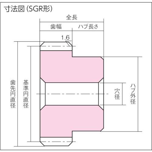 ■KG S45C歯研平歯車 SGRシリーズ SGR2S90B-2025 形状B1 モジュール2 歯数90〔品番:SGR2S90B2025〕【2198281:0】[店頭受取不可]_1