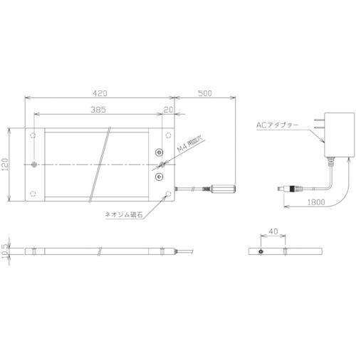 ■NIKKI 調光機能付き面発光LEDライト AC100-240V 27W 発光面寸法345x106mm 〔品番:NLUD12025AC〕【2277296:0】[店頭受取不可]_1