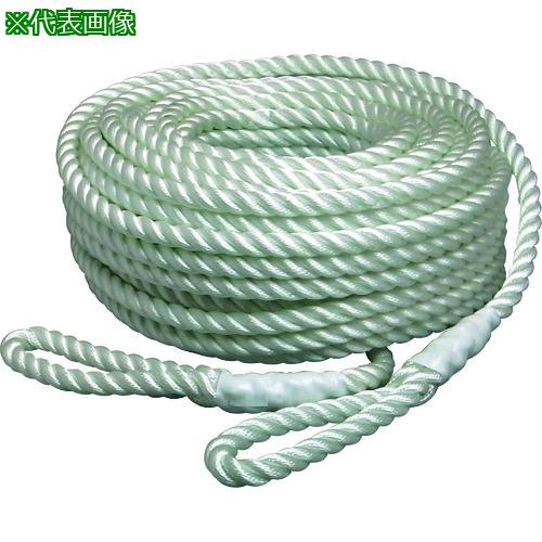 ■まつうら 電動ウインチ用ナイロンロープ(3打ち) 9mmΦ×50m 両端アイ加工〔品番:NR3STRAND950〕【2289509:0】[店頭受取不可]