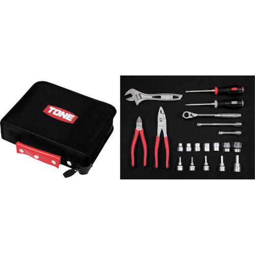 ■TONE 整備用工具セット ツールセット ブラック 間口250×奥行200×高さ70mm 21点セット〔品番:TSX3172〕【2304581:0】[店頭受取不可]