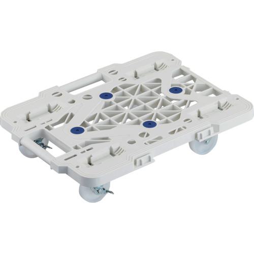 ■TRUSCO 樹脂製平台車 連結式ルートバン メッシュタイプ 515X385 ナイロン車輪 4輪自在 ストッパー付 白〔品番:MPK500NJSW〕【2322023:0】[店頭受取不可]