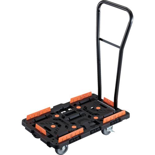 ■TRUSCO 連結式樹脂製平台車 ビートル 700X450 自在5輪 内2輪ストッパー付 脱着式ハンドル付 コボレ止めセット付〔品番:BT700KJ5S2HE100〕【2360463:0】[直送DS][店頭受取不可]