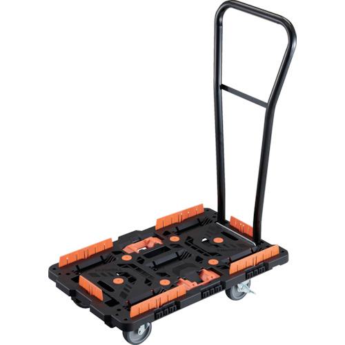 ■TRUSCO 連結式樹脂製平台車 ビートル 700X450 自在5輪 内2輪ストッパー付 脱着式ハンドル付 コボレ止めセット とめたろう付〔品番:BT700KJ5S2HE100T〕【2360465:0】[直送DS][店頭受取不可]