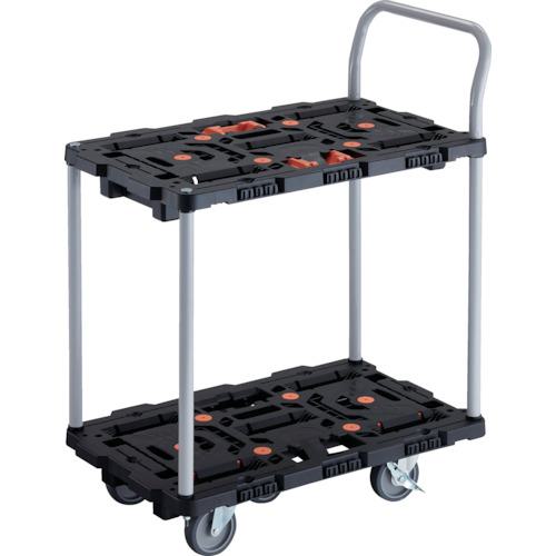 ■TRUSCO 連結式樹脂製2段台車 ビートル 700X450 自在5輪 内2輪ストッパー付 とめたろう ハンドル付〔品番:BT724J5S2E100T〕【2360509:0】[直送DS][店頭受取不可]
