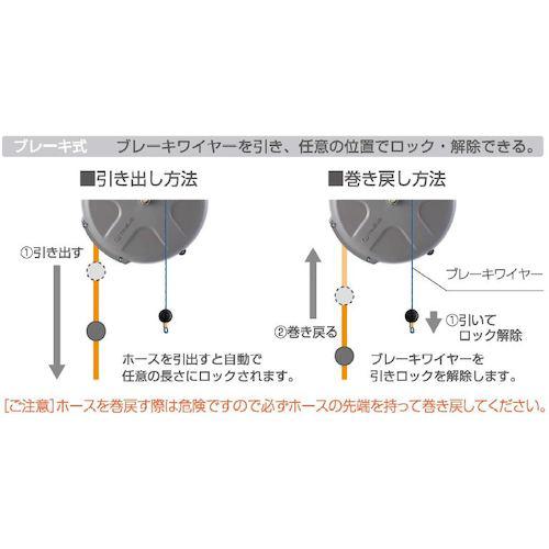 ■TRIENS 導電エアーホースリール ブレーキ式 内径6.5×外径10mm ホース全長10m グレー〔品番:SHS210EFA〕【2440917:0】[店頭受取不可]_2