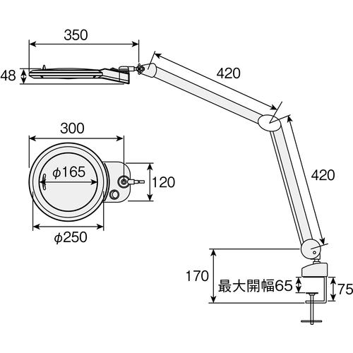 ■HOZAN 照明拡大鏡(クランプ取付型) LEDアームルーペ 倍率2.12倍〔品番:L679〕【2480432:0】[店頭受取不可]_5