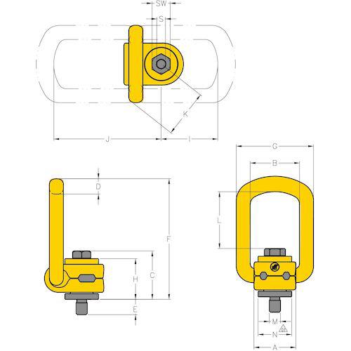 ■YOKE リフティングポイント M30X3.5X48 4t〔品番:8211050〕【2483991:0】[店頭受取不可]_1