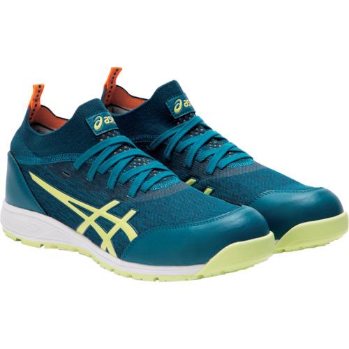 ■【在庫限り】ASICS ウィンジョブ CP213 TS ディープシーティール×グローイエロー 30.0cm〔品番:1271A052.40030.0〕【2502068:0】[店頭受取不可] 10,643円