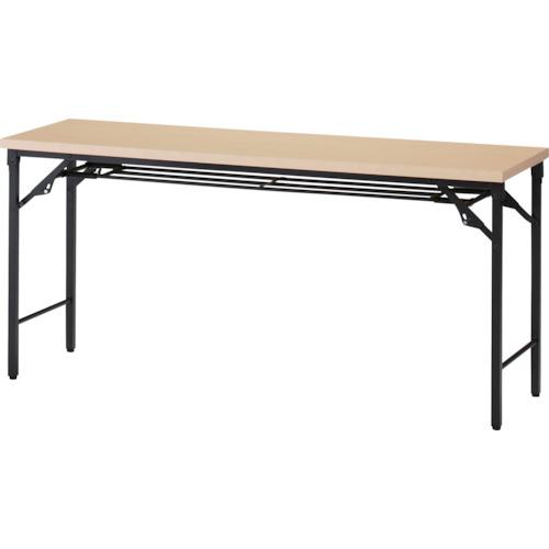 ■TRUSCO 折りたたみ会議テーブル 1500X450XH700 棚板付 ナチュラル〔品番:TSTT1545C〕【2555360:0】[直送DS][店頭受取不可]