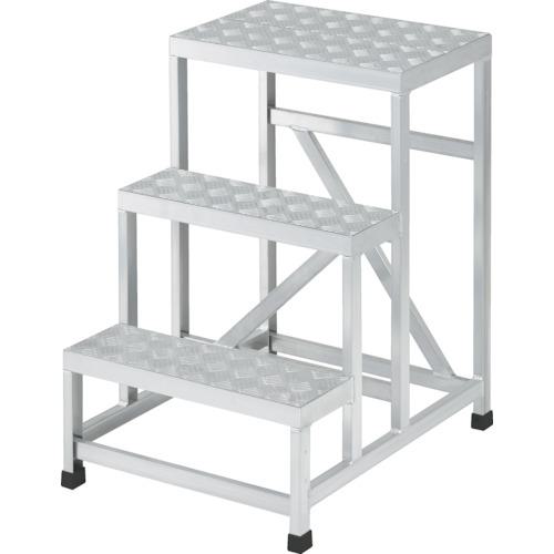 ■TRUSCO アルミ製溶接一体構造型作業台 三段縞板タイプ(完成品) W600×D800×H900〔品番:WTDBC36890〕【2562609:0】[直送DS][店頭受取不可]