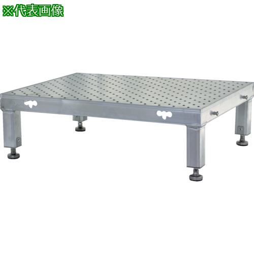 ■TRUSCO 連結式アルミステップ(凸板タイプ)900X600 高さ250~280〔品番:TASP96T〕【2567938:0】[店頭受取不可]