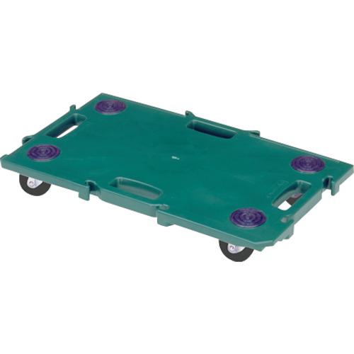 ■yazaki 連結型樹脂製平台車 ミニポリトラー ゴム車輪 GN-400 ゴムシャ グリーン〔品番:GN400GOMUSYAG〕【2577414:0】[店頭受取不可]
