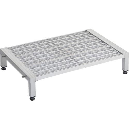 ■TRUSCO 高床式アルミ製ステップ グレーチング仕様 900X600XH190~220〔品番:TFSGH0960AL〕【2579910:0】[直送DS][店頭受取不可]