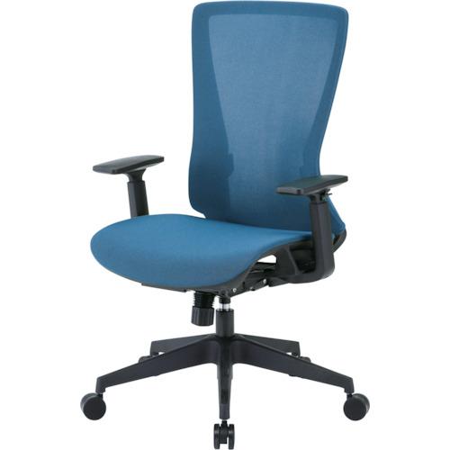 ■TRUSCO ハイバックメッシュチェア 肘付 ブルー〔品番:TMCCB〕【2580337:0】[直送DS][店頭受取不可]