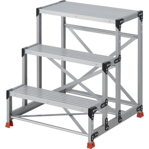 ■TRUSCO 作業用踏台 3段  ステップ奥行200 高さ0.90m 天板800X400〔品番:TSF389〕【2580883:0】[直送DS][店頭受取不可]