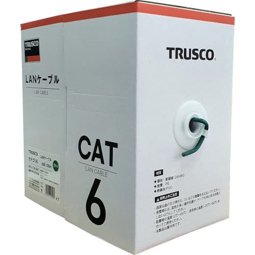 ■TRUSCO LANケーブル カテゴリ6 100m 緑〔品番:TUTPCAT6100GR〕【2613519:0】[店頭受取不可]