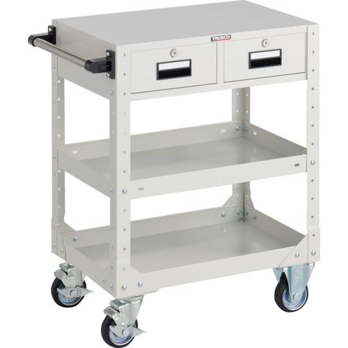 ■TRUSCO SR型ワゴン 600×400×H795 引出付 ホワイト〔品番:SR3FW〕【2638976:0】[直送DS][店頭受取不可]