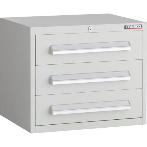 ■TRUSCO WLVR型キャビネット 500X412XH420 引出3段 ホワイト色〔品番:WLVR424W〕【2638996:0】[店頭受取不可]