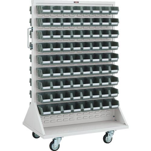 ■TRUSCO パネルコンテナラック 910X600XH1420 両面式車輪付 小X144〔品番:T1272WNCAW〕【2639160:0】[直送DS][店頭受取不可]