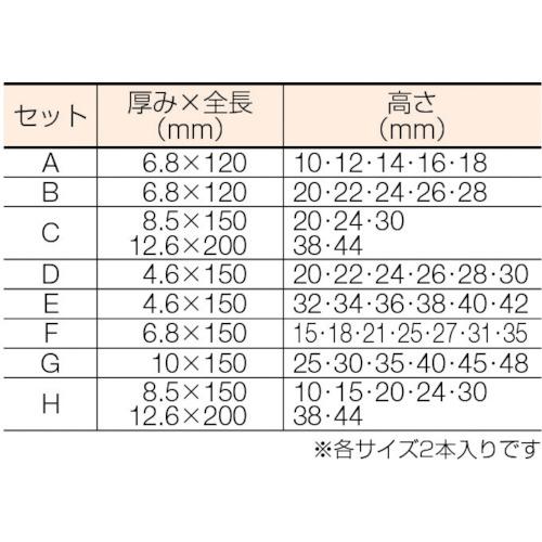 ■フジ 精密スチールパラレル 高10~44mm 7組セット〔品番:SP140〕【2647109:0】[店頭受取不可]_1