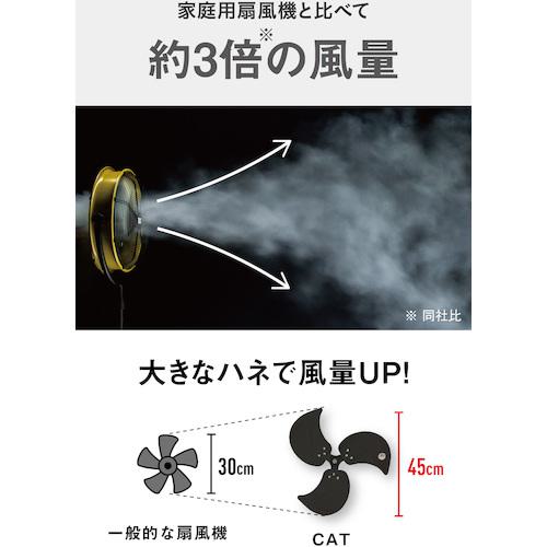 ■CAT 工場扇 45cm(壁・床タイプ)羽根軸180°半転機能付 イエロー〔品番:HV18S180〕【2684770:0】[店頭受取不可]
