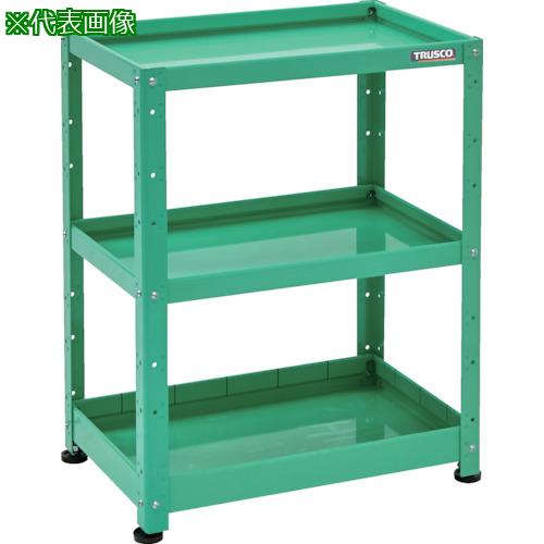 ■TRUSCO 小型ボルト式棚 バーディワゴンラック型 750X500 浅2深1段 ヤンググリーン〔品番:BDWR973F1YG〕【2697204:0】[店頭受取不可]