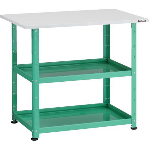 ■TRUSCO 小型ボルト式棚 バーディワゴンラック型 750X500 天板付 ヤンググリーン〔品番:BDWR972TYG〕【2721032:0】[店頭受取不可]