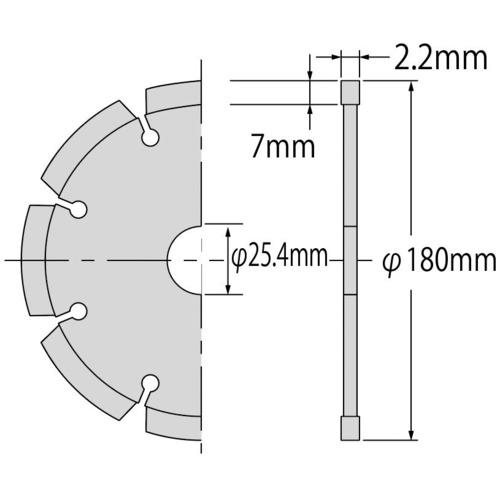 ■【在庫限り】エビ ダイヤモンドカッター 切断王 (乾式) セグメントタイプ 180mm〔品番:SA180〕【2726394:0】[店頭受取不可]_3