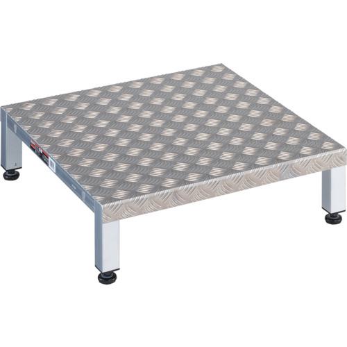 ■TRUSCO 高床式アルミ製ステップ 600X600XH190~220〔品番:TFSH0660AL〕【2775794:0】[店頭受取不可]