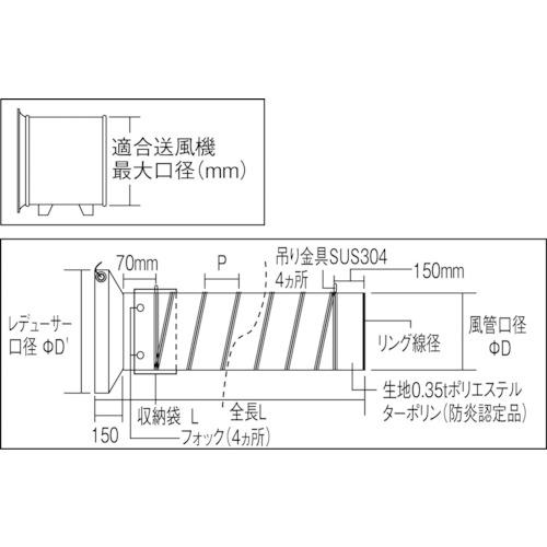 ■TRUSCO 収納型フレキシブルダクト Φ230X5m〔品番:TFD230S〕【2848236:0】[店頭受取不可]