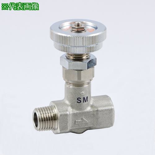 ■ASOH ニードルバルブ チッコロ-α 外×内ネジ型 PT3/8〔品番:SM1033〕【2950618:0】[店頭受取不可]