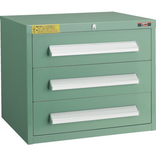 ■TRUSCO WLVR型キャビネット 500X412XH420 引出3段 緑〔品番:WLVR424〕【3011577:0】[店頭受取不可]