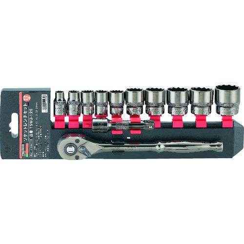 ■TRUSCO ソケットレンチセット 12角タイプ 差込角9.5 12S〔品番:TSW312S〕【3019781:0】[店頭受取不可]