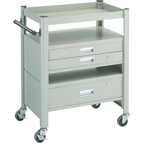 ■TRUSCO コンビネーションワゴン 643X427XH880 1段・2段引出付〔品番:TCW81DE〕【3047482:0】[直送DS][店頭受取不可]