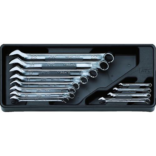 ■KTC コンビネーションレンチセット(12本組) 12角 樹脂成形トレイ付き〔品番:TMS212〕【3076661:0】[店頭受取不可]