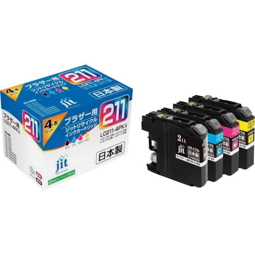 ■jit ブラザー LC211-4PK対応 ジットリサイクルインク JIT-B2114P 4色入り〔品番:JITB2114P〕【3235450:0】[店頭受取不可]