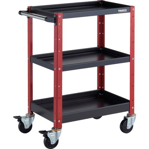 ＴＲＵＳＣＯ　ツールワゴン　バーディワゴン　６００Ｘ４００ＸＨ８８０　浅２深１段　ホワイト／ブラック　　BDW-963F1-WBK　326-7616 トラスコ TRUSCO ツールワゴン バーディワゴン 600X400XH880 深3段