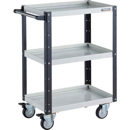 ■TRUSCO ツールワゴン イーグルワゴン 600X400XH880 4輪自在 ウレタン車輪 ホワイト/ブラック〔品番:EGW963UJWBK〕【3268737:0】[店頭受取不可]