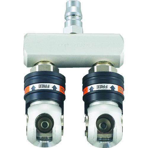 ■TRUSCO エア分岐管 オートロック・スウィングペアーカップリング 1.5MPa 分岐数2〔品番:TSC2P〕【3287467:0】[店頭受取不可]