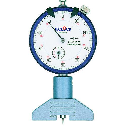 ■TECLOCK ダイヤルデプスゲージ 測定範囲凹0~5/凸0~4mm〔品番:DM252〕【3310990:0】[店頭受取不可]