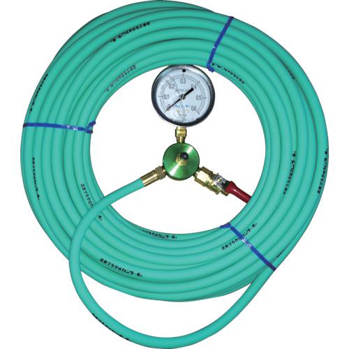 ■KANTOOL 配管内止水用品 エアホース20m 圧力計付〔品番:HT20T〕【3339114:0】[店頭受取不可]