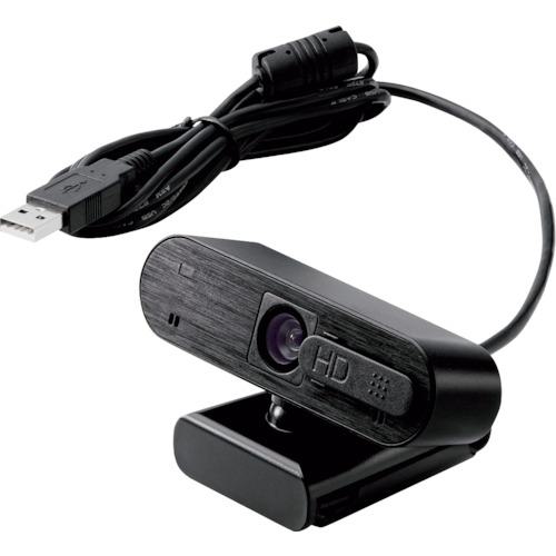■ELECOM Webカメラ 200万画素 オートフォーカス Full HD 内蔵マイク付 ブラック〔品番:UCAMC820ABBK〕【3363831:0】[店頭受取不可]