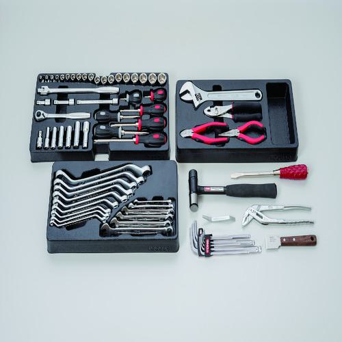■TONE 整備用工具セット ツールセット 差込角9.5mm 72点セット マットブラック〔品番:TSA350BK〕【3378314:0】[店頭受取不可]_1