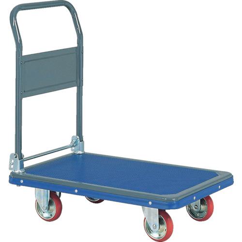 ■アイケー プレス製運搬車 折り畳みハンドルタイプ 均等荷重250kg〔品番:201〕【3417913:0】[直送DS][店頭受取不可]
