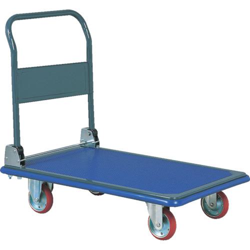 ■アイケー プレス製運搬車 折り畳みハンドルタイプ 均等荷重300kg〔品番:301〕【3417921:0】[直送DS][店頭受取不可]