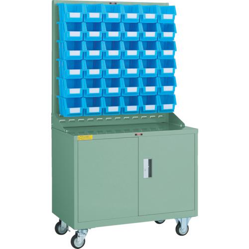 ■TRUSCO パネルコンテナラック 移動式保管庫付 コンテナ中X36〔品番:HT0936NC〕【3525899:0】[直送DS][店頭受取不可]