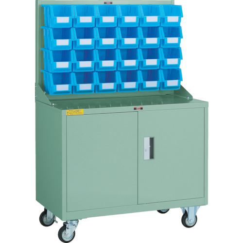 ■TRUSCO パネルコンテナラック 移動式保管庫付 コンテナ中X24〔品番:HT0624NC〕【3525911:0】[直送DS][店頭受取不可]